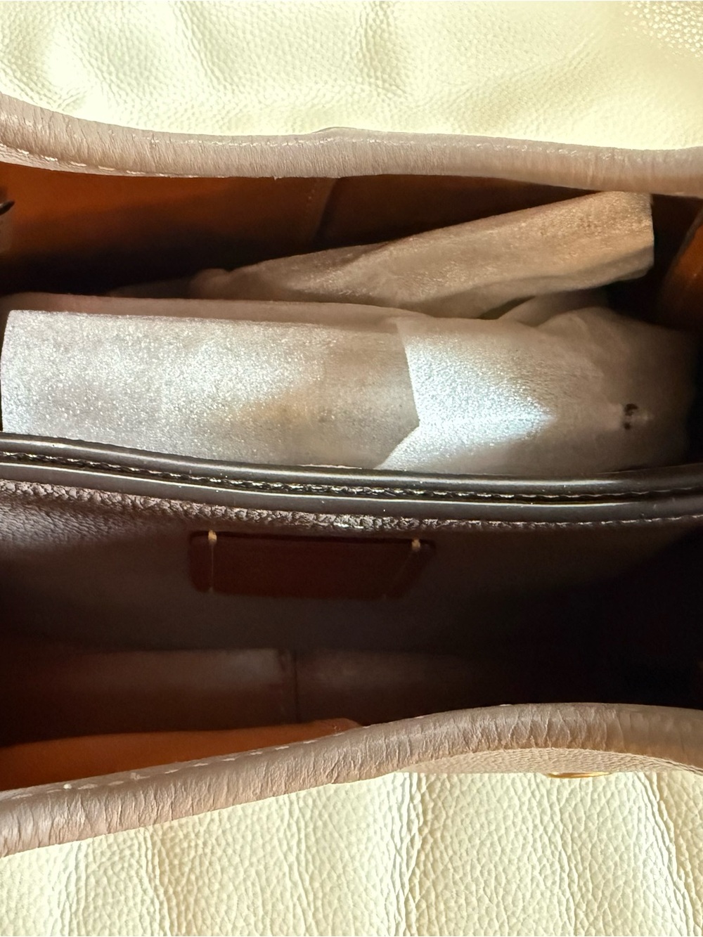 Coach Pebbled Leather Handbag in purplish Gray with Gold Accent - Picture 6 of 9